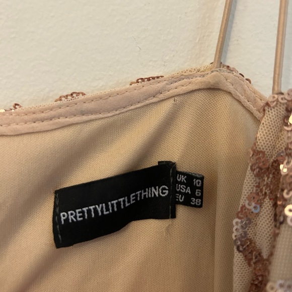 PrettyLittleThing Nude Sequin Dress - Picture 4 of 4